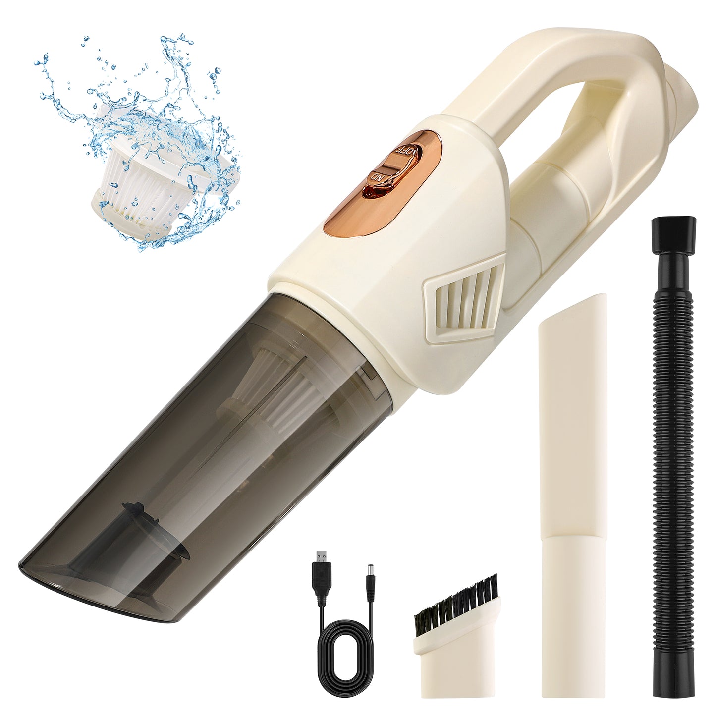 INVOTEK Handheld Vacuum Cordless, 5000PA Car Vacuum Cleaner, 2000mAh Air Duster Lightweight & Portable Mini Vacuum Han