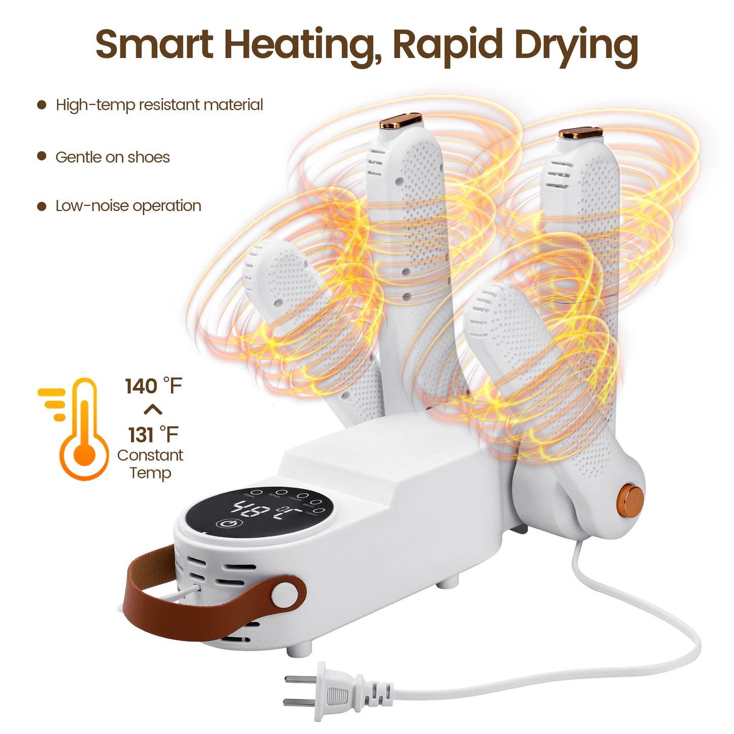 INVOTEK Electric Shoe & Boot Dryer with Heat Blower Double Arms Portable Home Shoe & Sneakers & Gloves Warmer with Digital Display Folding Design for Work Household Travel